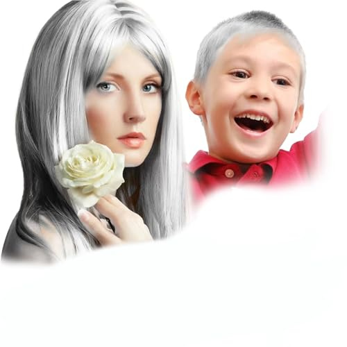HaiolorPro Blanc Cire Colorante Cheveux Homme et Femme, Gel Spray Colorant Cheveux pour Enfants, Maquillage de Coloration Temporaire Cheveux Fêtes ou Cosplay (Blanc)