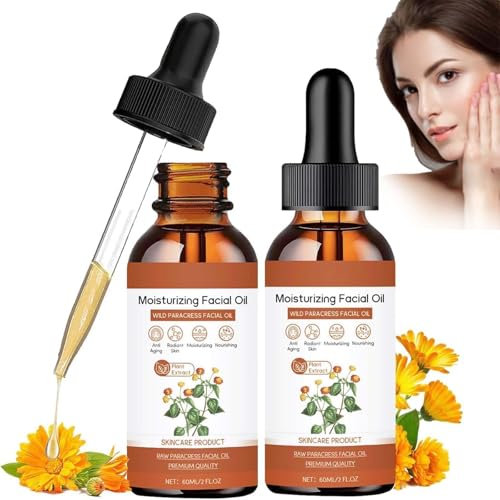 2 Stück Paracress Face Oil,Gesichtsserum Anti-Aging Hydratisierendes Ätherisches Öl,Parakresse Gesichtsöl Massage für Gua Sha,Organic Facial Oil für Reife Haut,Reduziert Feine Linien und Fältchen