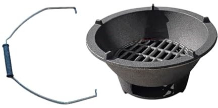 Folpus Mini Fornace da Tavolo da Tavolo in Ghisa per Grill a Carbone per Campeggio E Picnic, 25 Cm