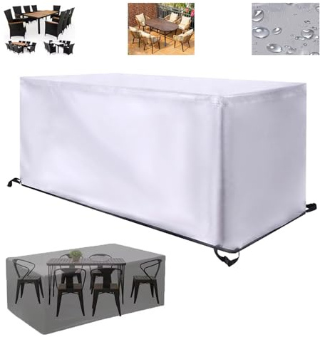IKDZCM Abdeckung Gartenmöbel wasserdichte, 180x70x60cm Silber Schutzhülle Gartenmöbel Winterfest Wasserdicht 600D Oxford Gewebe Abdeckplane Gartenmöbel für Gartentische Terrassenmöbel Outdoor