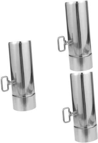 Kisangel 3 Stück Outdoor-Kaminrohr Kaminrohr Zubehör Kaminrohr Flansch Einstellbarer Kaminabzug Metall-Abgasrohr Rohre Führungsschlauch Liner Sperre Schornstein Kaminofen aus Metall Silver