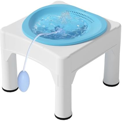 Sitzbadewanne, Tragbares Sitzbad mit Hocker Sitzbad für Toilette mit Spülung Abnehmbar Sitzbadewanne Erwachsene für Hämorrhoidenbehandlung Wochenbettpflege Schwangere und Ältere Menschen