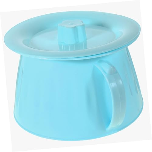 Ipetboom Escupidera de Plástico Portátil Tapa para Orinal, Bacinilla para Orina Azul Asa, Tamaño Grande, Reutilizable para Personas Mayores, Mujeres Embarazadas y Uso en Casa o Viaje