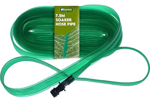 My Garden Soaker Hose 7.5M – Flexible Garden Soaker Hoses, Drip, Leaky, Irrigation Pipe – 30% Water-Saving System for Flowerbeds, Hedges & Plants Easy to Connect (7.5 Metre)