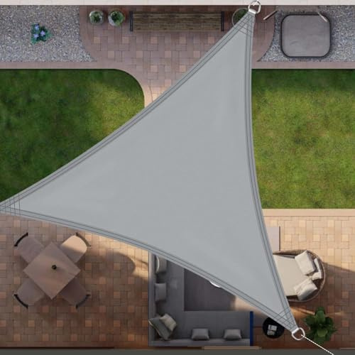 SRHIMEOS 2x2x2m Vela Parasole Triangolare da Giardino, Vela Ombreggiante in HDPE, Tende a Vela Esterno Impermeabile, Telo Ombreggiante Traspirante Resistente
