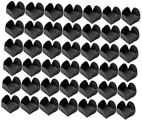 Sosoport Envolturas de Chocolate y Vasos de Papel Negros para Trufas, Bandejas de Postres, Papel Alimentario Seguro, 200 Unidades para Fiestas, Bodas y Repostería Profesional
