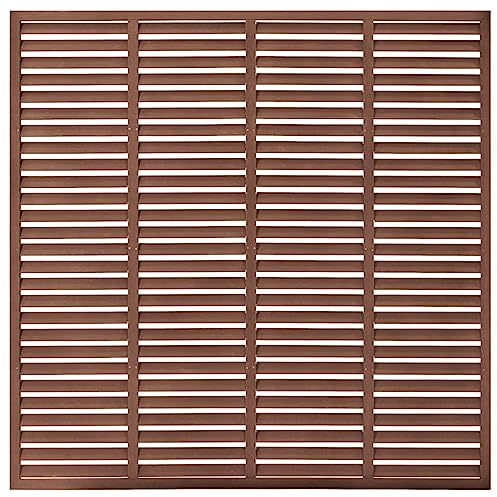 Xhnifbn WPC Lamellenzaun 180x180 cm Braun rostfrei modern für Balkon Garten Terrasse Outdoor Sichtschutz Windschutz ohne Pfosten in 1h montiert für Zuhause Camping und Gartengestaltung