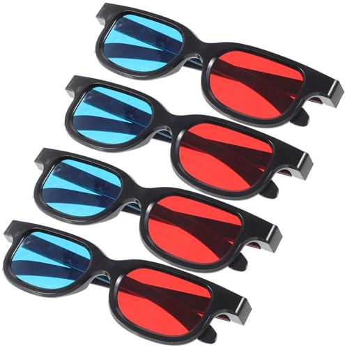 MALUGOGO 4pcs 3d Movie Glasses for Tv and Computer, Universal Compatibility Plastic Frame, Comfortable 3d Viewing Glasses for Men and Women, for Party and Home Entertainment