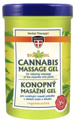 Palacio Kräuter Massagegel/Lotion mit 5% Bio Hanföl ohne Mineralöl, Silikone, Parabene, Paraffin - 380 ml !