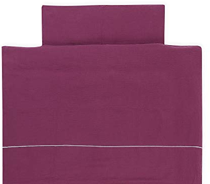 KraftKids Bettwäsche-Set Musselin Purpur aus Kopfkissen 80 x 80 cm und Bettdecke 140 x 200 cm, Bettbezug aus Baumwolle, handgearbeitete Bettwäsche gefertigt in der EU