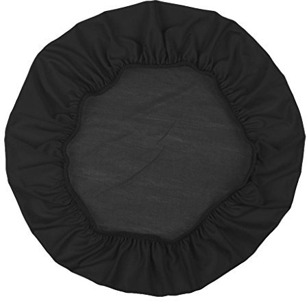 B Blesiya Runde Stretch Stuhlhussen Stuhlüberzug Stuhlbezug Stuhl Hocker Husse Bezüge - Schwarz