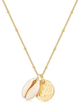 Elli Halskette Damen Kugel Plättchen Kauri Muschel Anhänger Trend | 925 Silber