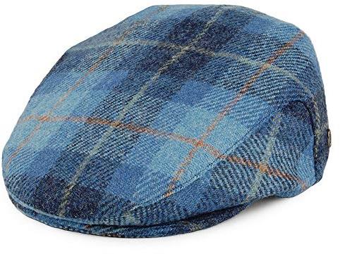 Jaxon & James Harris Tweed Bay River Flat Cap - Blue-Navy