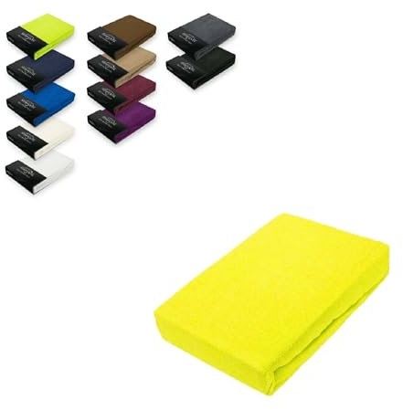 EXKLUSIV HEIMTEXTIL Sábana bajera ajustable de rizo, 90-100 x 200 cm, amarillo