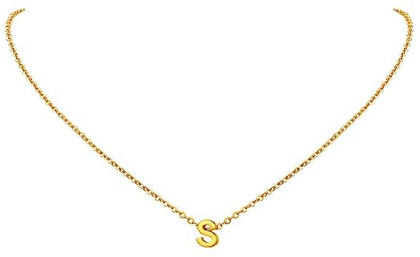FindChic Chaine Initiale Collier pour Femme Lettre A-Z Collier Acier Inoxydable,Longueur 40+5 cm, Ras de Cou Chaine Fine Chaîne Pendentif Lettre Initiale