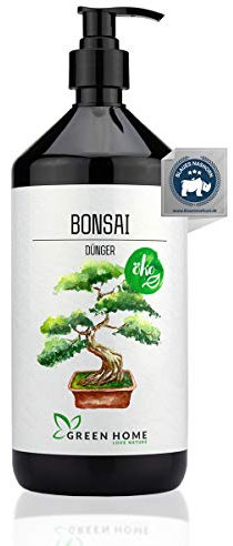Green Home Bonsai Dünger 1 Liter | Hochwirksamer Bonsaidünger für kräftiges Wachstum | Bonsai Dünger flüssig mit Spurenelementen |Einfach zu dosieren | Ideal für Indoor und Outdoor Bonsai