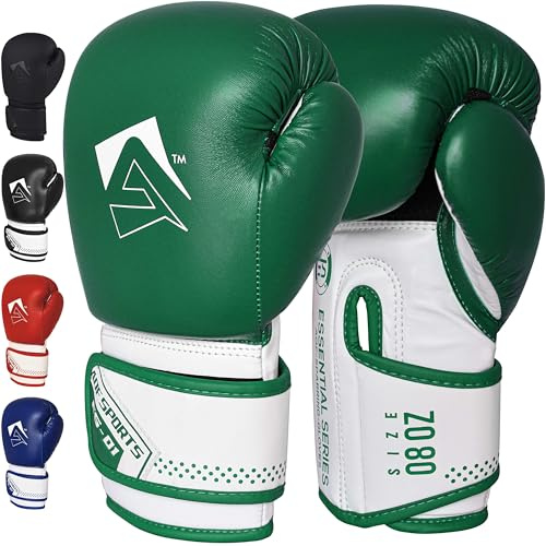 AQF Boxhandschuhe Für Boxen Und Box Training Box Handschuhe MMA, UFC Boxing Gloves Kickboxen Punching Sparring Boxsack Sandsack Muay Thai (Grün, 8oz)