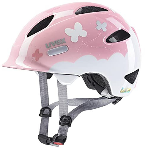 uvex oyo style - leichter Fahrradhelm für Kinder - individuelle Größenanpassung - erweiterbar mit LED-Licht - butterfly pink - 45-50 cm