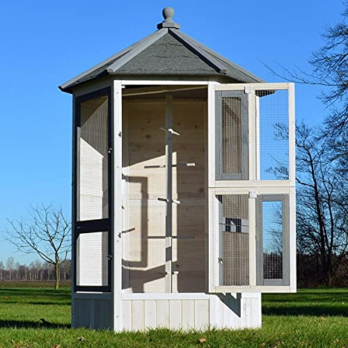Voliera per Uccelli in Legno di Alta Qualità 100 x 180 x 100 cm Modello Luise 309
