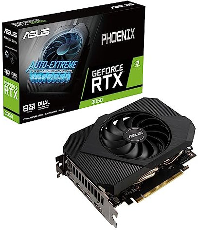 ASUS Phoenix NVIDIA GeForce RTX 3050 Gaming Graphics Card - PCIe 4.0, 8GB GDDR6 Memory, HDMI 2.1, DisplayPort 1.4a, Axial-tech Fan Design, Protective Backplate, Dual Ball Fan Bearings, Auto-Extreme