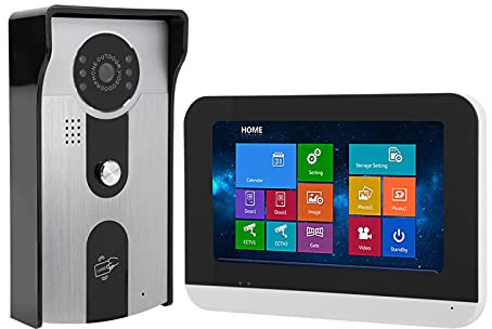 Videocitofono campanello, controllo accessi visione notturna videocitofono 7in touch screen sistema di sicurezza domestica per famiglia per edificio per villa(#1)