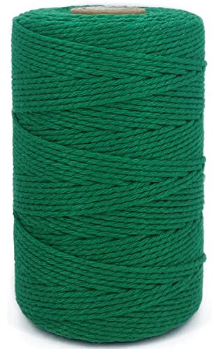 Twine String,500 Feet Cotton Butchers Twine String Cooking Kitchen Twine for Crafts Roasting Gift Wrapping DIY Decoration Gardening Packing Materials,Green