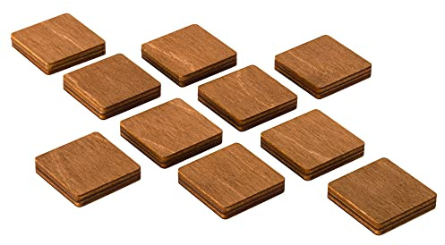 Wood You Buy Imanes Nevera Madera, Cuadrados, Marrón Medium, 10 uds | Imanes Oficina, Imanes de Madera Natural para Nevera, Pizarra Blanca, Armario, Imanes Decorativos