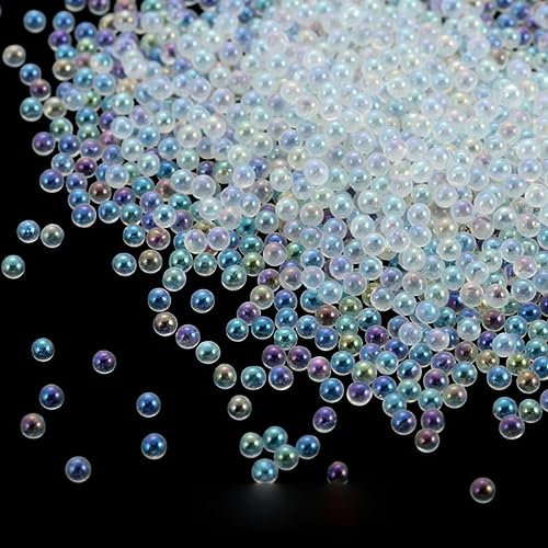 Bunte gemischte Wasserblasenperlen, Mini-Glasperlen ohne Loch, für DIY-Schmuckherstellung, Zubehör, Epoxidharz, Nagelkunst, Kunsthandwerk, Füllung, transparent, 07,20 Gramm