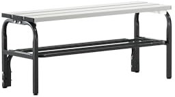 Sypro | Umkleidebank aus Edelstahl | HxT 450 x 350 mm | Länge 1015 mm | anthrazit | Schuhrost