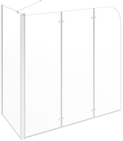 Homgoday Cabina da Bagno 120x69x130 cm in Vetro Temperato Trasparente, Mobili per Casa Interno Esterno Soggiorno Camera da Letto