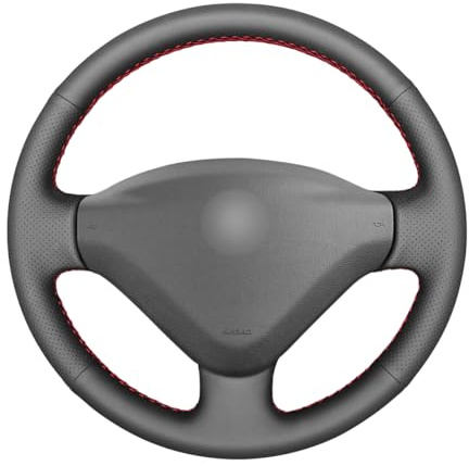 MEWANT Passgenauer Lenkradbezug zum Nähen für Peugeot 206 | Peugeot 206 (206+/206 Plus)/207/207 CC/207 SW/Expert (Expert Tepee)/Partner/Partner Tepee Citroen Berlingo/Jumpy/FIAT Scudo