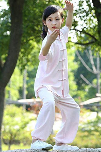 SUNMME Uniforme Tradicional Chino de Tai Chi para niños, cómodo algodón y Lino - para Ejercicios de Tai Chi,C-150cm