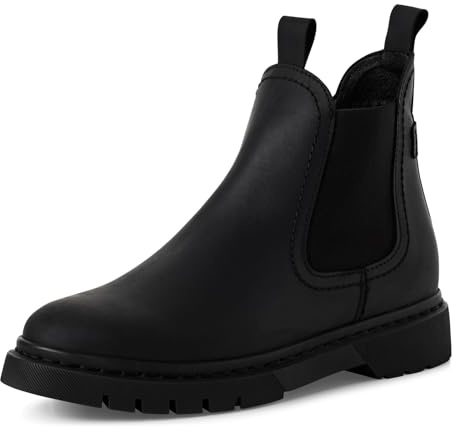 Tamaris Damen Chelsea Boots, Frauen Stiefeletten,Wechselfußbett,Comfort Lining,flach,Boots,Stiefel,Bootee,Booties,halbstiefel,Black,41 EU