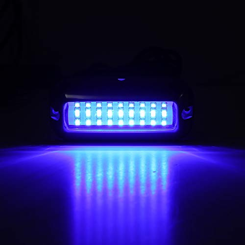 ALLOMN Marine-LED-Bootslicht, 2PCS 12 V 27 LEDs Edelstahl Navigationssignallicht Wasserdicht Unterwasser-Bootslicht hinteres Fischlicht für Boote Deck Kajak Yacht Marineschiffe Ponton-Kreuzfahrt (2)