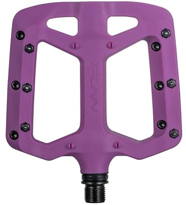 Funn Taipan Cykelpedaler i Glasfiberförstärkt Termoplast med 9/16-tums CrMo-axlar och Skoningsvänliga Pinnar för MTB/BMX/Stad/Gravel Riding (Lila)