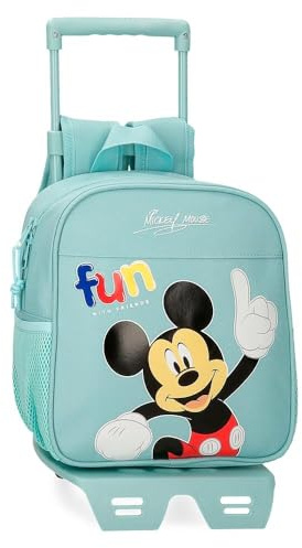 Disney Joumma Mickey Fun with friends Mochila Preescolar con Carro Azul 23x25x10 cms Poliéster 5,25L