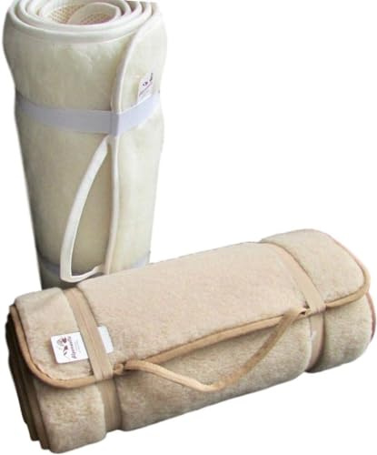 Yogamatta, sportmatta, pilatesmatta av ull (merinoull (vit), 75 x 200)