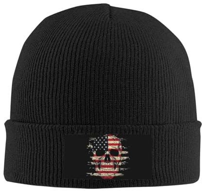Wintermützen Altmodisch, Usa Flagge, Totenkopf, Winter Beanie Mütze Klassische Wintermütze Warme Beanie Mütze Für Outdoor Herren Damen