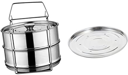 IMIKEYA 1 set gabbia vapore pentola a vapore cassa vapore pentola vapore pentola vapore cestino fumante per panini cassa vapore a strati caso fumante griglia a vapore in acciaio inox argento