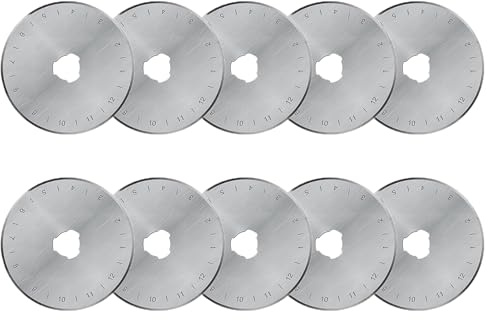 Vleant 45 mm Stoffschneider-Rad, Rollschneider-Klingen, SKS-7, kleine Stahl-Ersatzklingen, Schere und Schneidewerkzeug für Stoff und Handwerk, 10 Stück