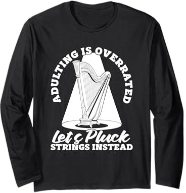 Harfe Saiten Zupfen - Instrument Harfe Langarmshirt