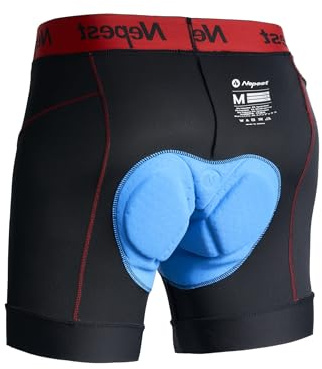 Nepest 4D Padded Bike Shorts for Men Cycling Underwear | Breathable, Quick Dry, Moisture-Wicking, Soft, stretchy, Lightweight, Leg-Holding Straps, High Compression, MTB