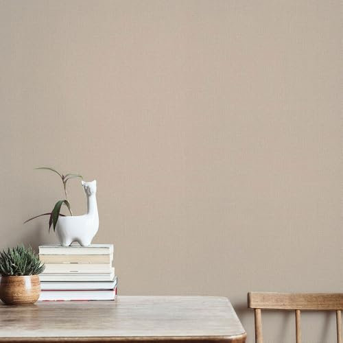Erismann Carta da parati in tessuto non tessuto, effetto lino, tinta unita, struttura tessile beige, 10444-02