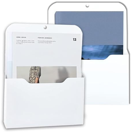 Aarcyye Magnetischer Aktenhalter, 2 Stück Magnetischer Stifthalter, Notebook Organisator, Kühlschrank Marker Halter, Bürobedarf Aufbewahrung Briefhalter, Für Whiteboards, Kühlschränke und Büros, Weiß