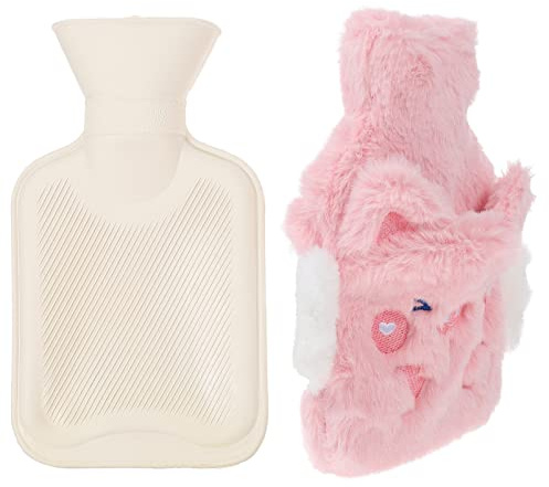 Healvian Wärmflasche mit Cartoon-motiv Handwärmer für Winter Wärmebeutel aus Hochwertigem und Plüsch Wiederverwendbar und Reißfest