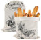 Pavlleen 2 Pezzi Sacchetto Pane in Lino con Interno TPU 45x35cm, Sacchetti Riutilizzabili per Conservazione Freschezza, Brotbeutel con Coulisse per Prodotti da Forno, Frutta e Verdura