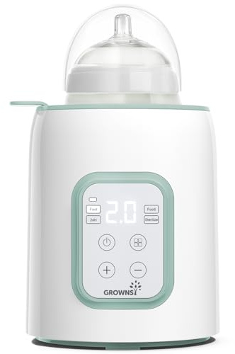 Scaldabiberon per Bambini, GROWNSY Scaldabiberon 10-in-1 per tutte le biberon con Timer, controllo preciso della temperatura e spegnimento automatico, scaldabiberon multifunzionale per latte materno
