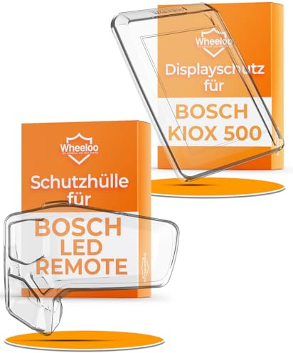 2er Set Ebike Displayschutz für Bosch LED Remote & Kiox 500 I Display Schutzhülle I E Bike Abdeckung wasserabweisend I transparente Schutzhüllen I E-Bike Zubehör Regenschutz Hülle Fahrrad I WHEELOO