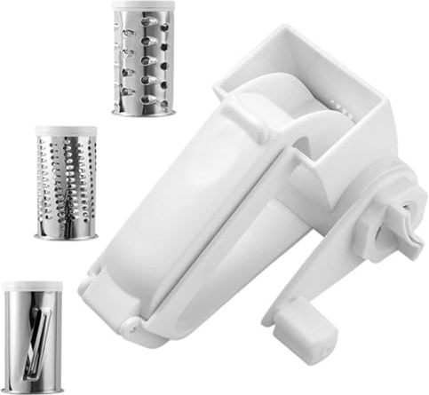 TOYANDONA Râpe à Fromage Manuelle Rotative Acier Inoxydable Râpe Multifonction Résistante à Usure avec Manivelle Moulin à Fromage Portable pour Cuisine Quotidienne