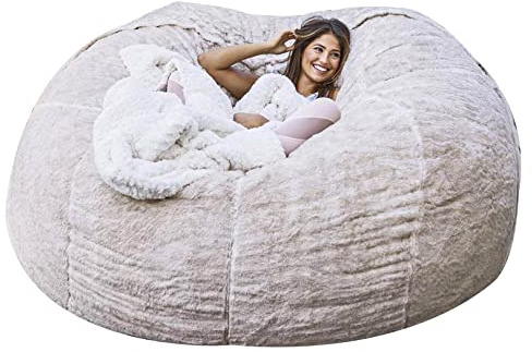 Poltrona a Sacco Gigante, Fodera per Poltrona Rotonda Oversize, Morbida e soffice, Poltrona a Sacco in Pelliccia PV (Senza Imbottitura)